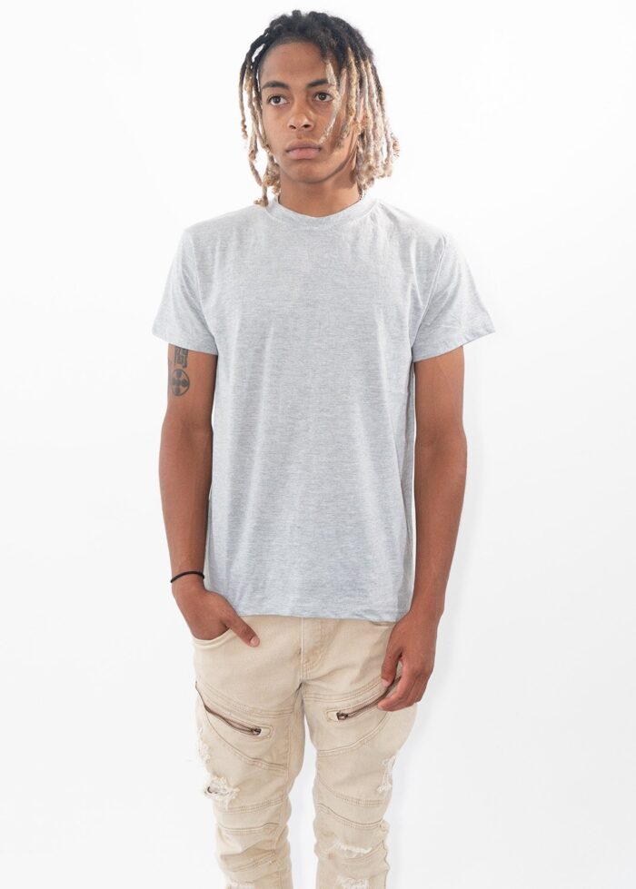 Heather Gray Combed Cotton T-Shirt