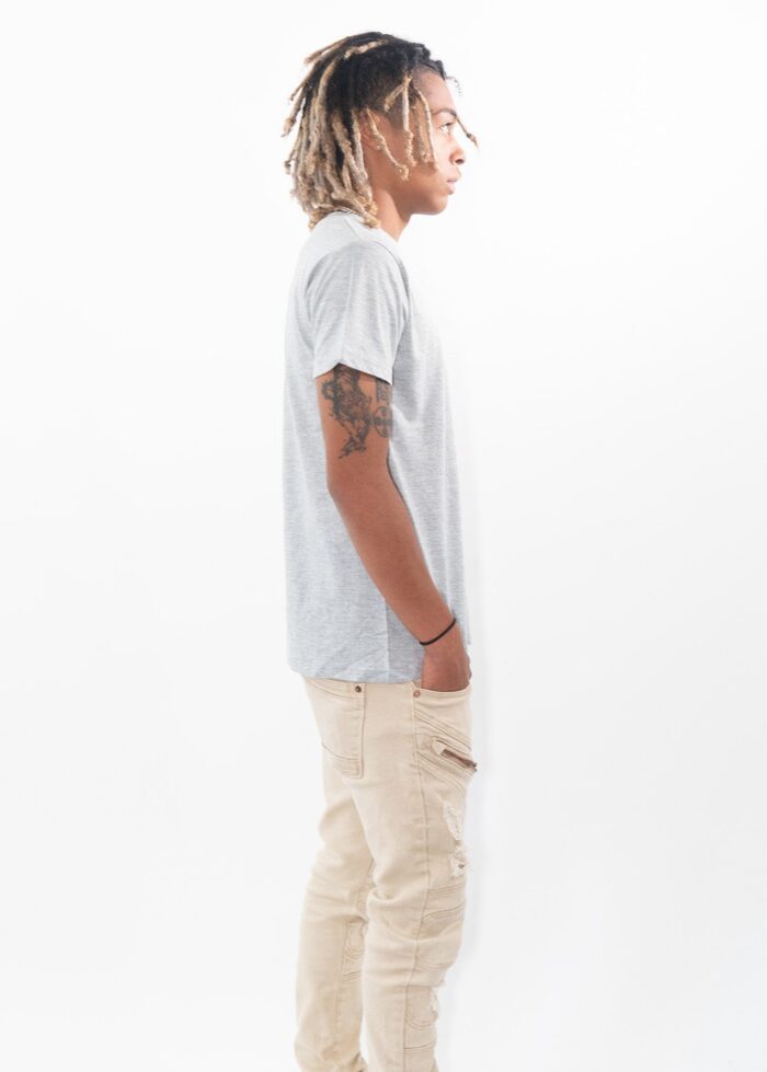 Heather Gray Combed Cotton T-Shirt - Image 3