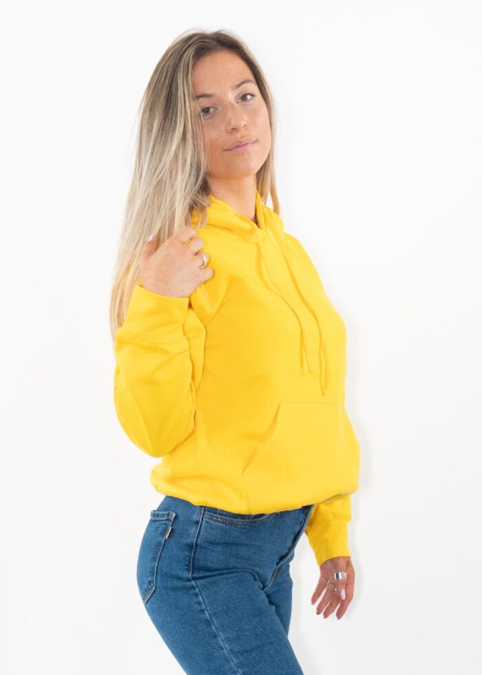 Yellow Heavy Blend Fleece Hooded SweatShirt - Image 2