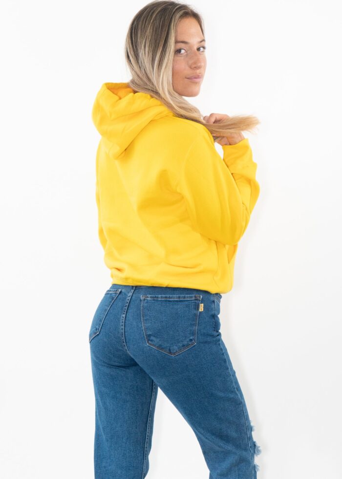 Yellow Heavy Blend Fleece Hooded SweatShirt - Image 3