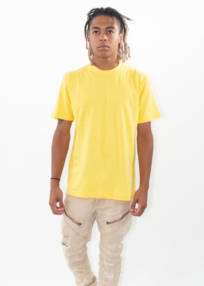 Yellow Combed Cotton T-Shirt