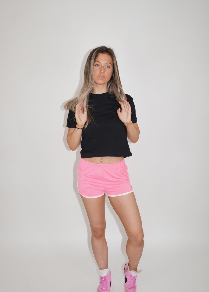 Neon Pink Track Shorts