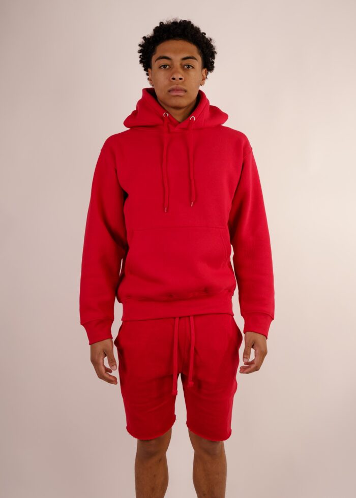 Red Raw Edge Short Set