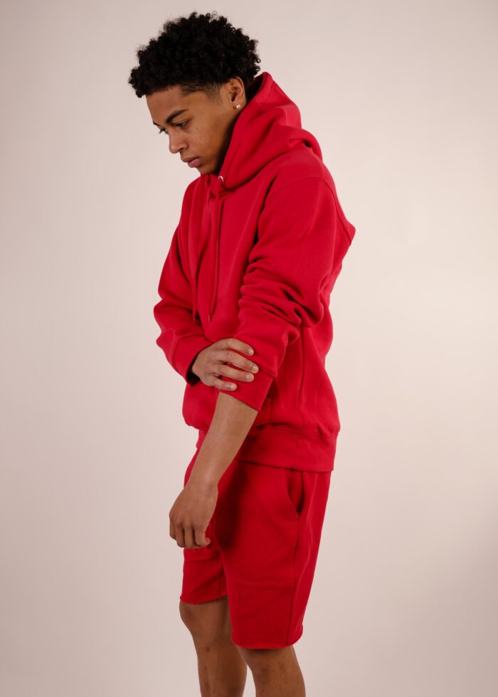 Red Raw Edge Short Set - Image 3
