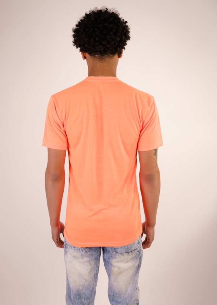 Neon Orange Combed Cotton T-Shirt - Image 2