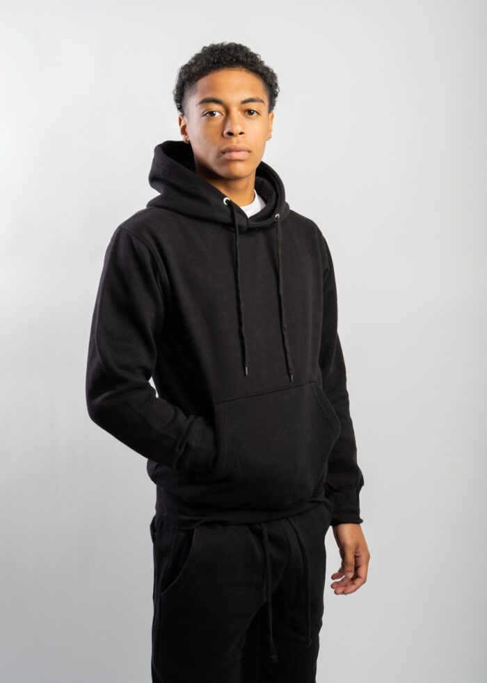 Black Heavy Blend Fleece Hooded SweatSuit - Image 2