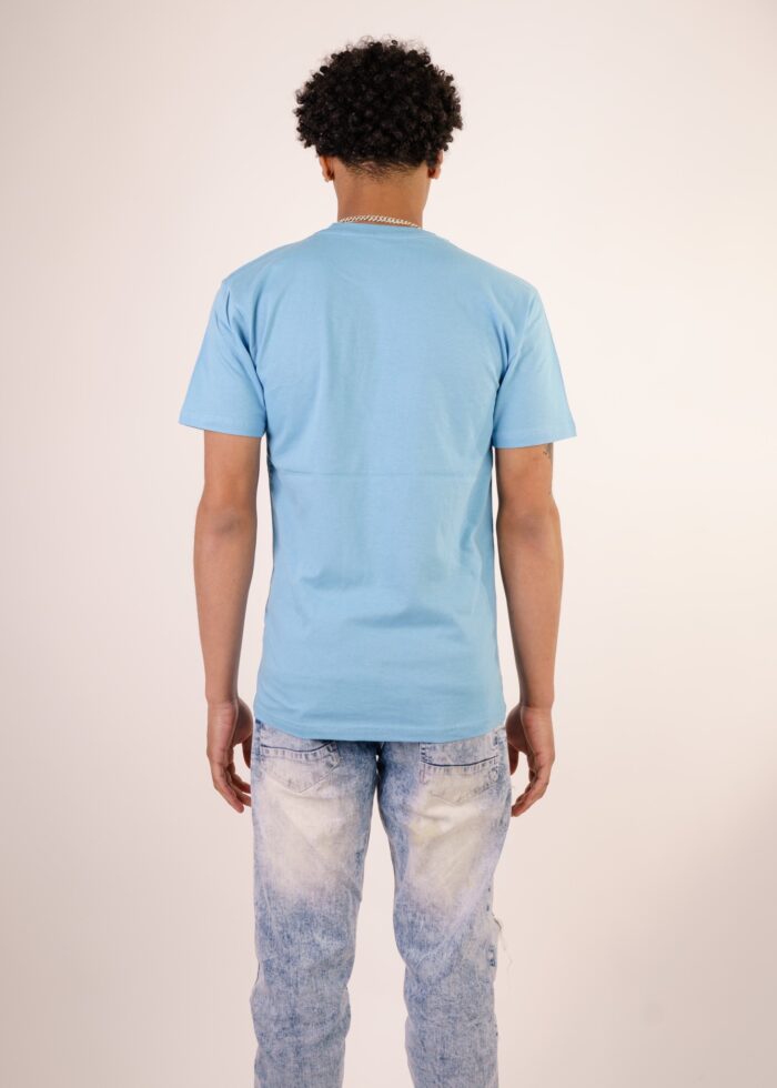 Sky Blue 100% Polyester T-Shirt - Image 2