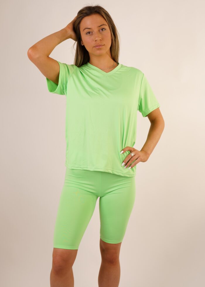 Green Biker Short Set