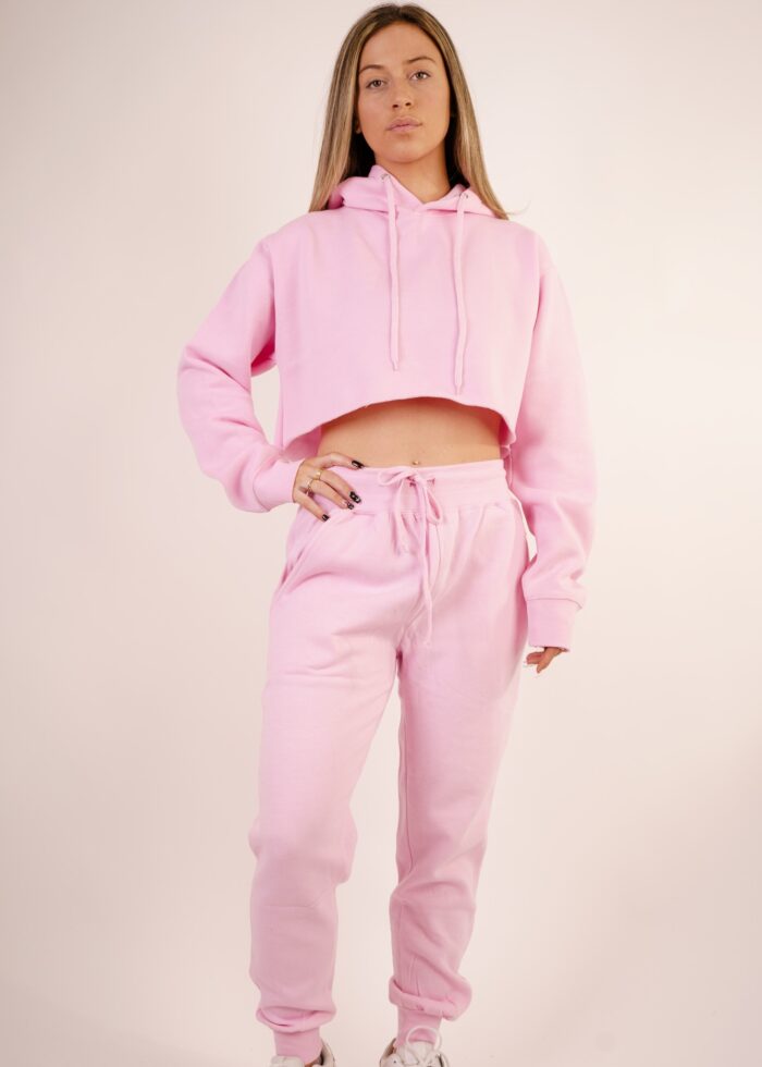 Light Pink Crop Top SweatSuit - Image 2